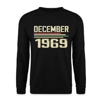 December 1969 Vintage Retro Birthday - Unisex Sweatshirt - black - Front - Alina (178cm) & Michal (187cm)