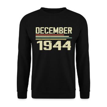 Décembre 1944 Vintage Vintage Rétro Anniversaire - Sweat-shirt Unisexe - noir - Devant - Alina (178cm) & Michal (187cm)