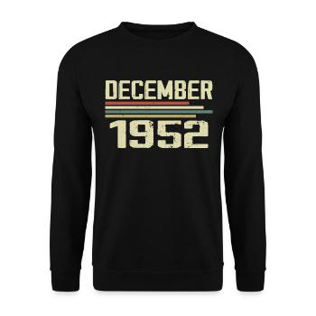 December 1952 Vintage Vintage Retro Birthday - Unisex Sweatshirt - black - Front - Alina (178cm) & Michal (187cm)