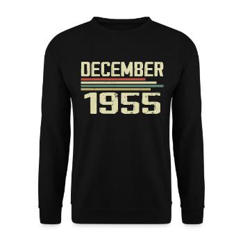 December 1955 Vintage Retro Birthday - Unisex Sweatshirt - black - Front - Alina (178cm) & Michal (187cm)