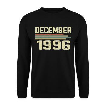 December 1996 Vintage Retro Birthday - Unisex Sweatshirt - black - Front - Alina (178cm) & Michal (187cm)