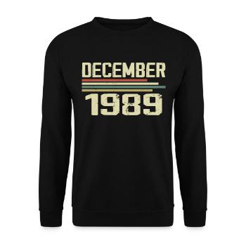 Décembre 1989 Vintage Vintage Rétro Anniversaire - Sweat-shirt Unisexe - noir - Devant - Alina (178cm) & Michal (187cm)