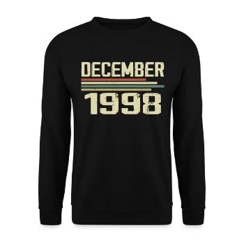 December 1998 Vintage Vintage Retro Birthday - Unisex Sweatshirt - black - Front - Alina (178cm) & Michal (187cm)