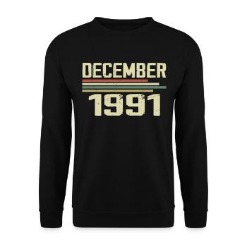 Décembre 1991 Vintage Vintage Rétro Anniversaire - Sweat-shirt Unisexe - noir - Devant - Alina (178cm) & Michal (187cm)