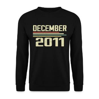 Décembre 2011 Vintage Vintage Rétro Anniversaire - Sweat-shirt Unisexe - noir - Devant - Alina (178cm) & Michal (187cm)