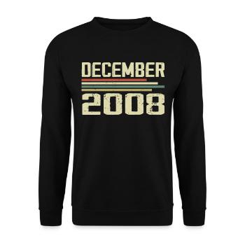 December 2008 Vintage Vintage Retro Birthday - Unisex Sweatshirt - black - Front - Alina (178cm) & Michal (187cm)