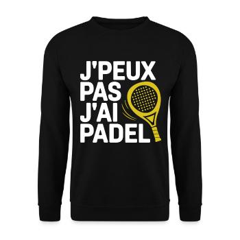 j'peux pas j'ai padel - Sweat-shirt Unisexe - noir - Devant - Alina (178cm) & Michal (187cm)