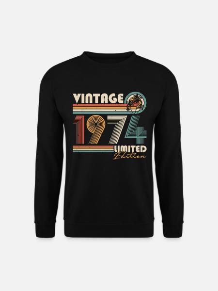 Vintage 1974 Jahrgang Retro Geburtstag Geschenk - Unisex Pullover - Schwarz