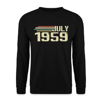 Geburtstag Juli 1959 Jahr 1959 Juli Jahrgang 1959 - Unisex Pullover - Schwarz - Vorne - Alina (178cm) & Michal (187cm)