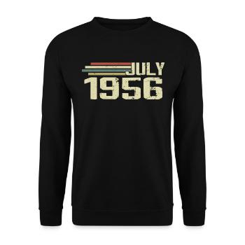 Geburtstag Juli 1956 Jahr 1956 Juli Jahrgang 1956 - Unisex Pullover - Schwarz - Vorne - Alina (178cm) & Michal (187cm)