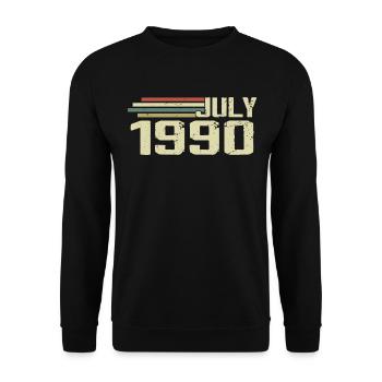 Birthday July 1990 Year 1990 July Year 1990 - Unisex Sweatshirt - black - Front - Alina (178cm) & Michal (187cm)