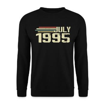 Birthday July 1995 Year 1995 July Vintage 1995 - Unisex Sweatshirt - black - Front - Alina (178cm) & Michal (187cm)