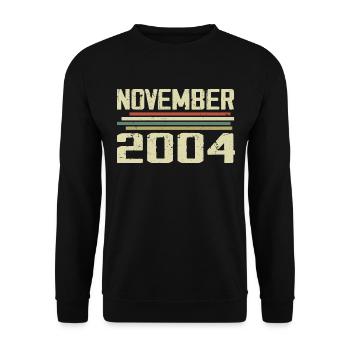 Millésime Novembre 2004 Millésime rétro Novembre 2004 - Sweat-shirt Unisexe - noir - Devant - Alina (178cm) & Michal (187cm)