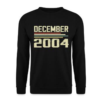 Décembre 2004 Vintage Rétro Anniversaire - Sweat-shirt Unisexe - noir - Devant - Alina (178cm) & Michal (187cm)