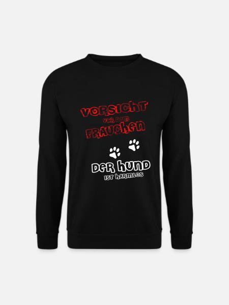 Vorsicht vor dem Frauchen - Unisex Pullover - Schwarz