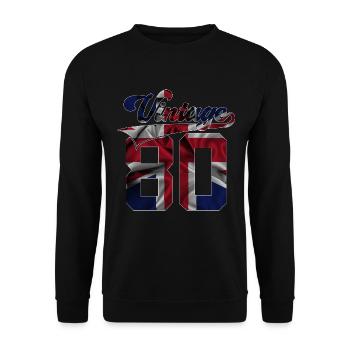 46E ANNIVERSAIRE BRITANNIQUE ANNÉES 1980 - Sweat-shirt Unisexe - noir - Devant - Alina (178cm) & Michal (187cm)