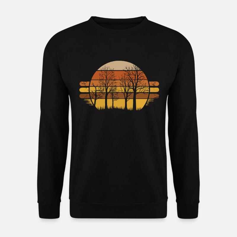 Arbres Graphique Rétro Nature Forêt - Sweat-shirt Unisexe - noir