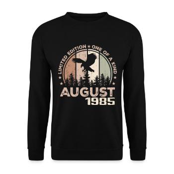 Incomparable depuis août 1985, 39e Anniversaire - Sweat-shirt Unisexe - noir - Devant - Alina (178cm) & Michal (187cm)