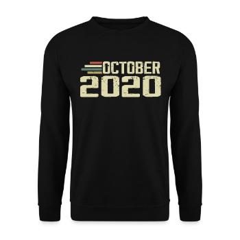 October 2020 - Geburtstag im Oktober 2020 - Unisex Pullover - Schwarz - Vorne - Alina (178cm) & Michal (187cm)