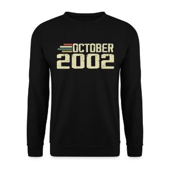 October 2002 - Geburtstag im Oktober 2002 - Unisex Pullover - Schwarz - Vorne - Alina (178cm) & Michal (187cm)