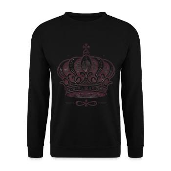 Christus ist König Krone Design - Unisex Pullover - Schwarz - Vorne - Alina (178cm) & Michal (187cm)