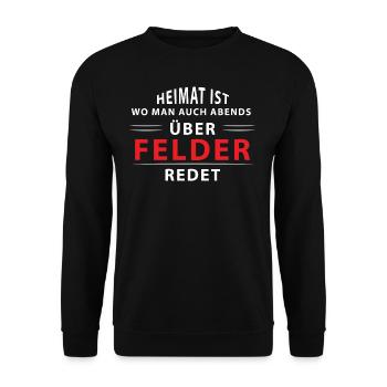 Heimat Felder Landwirt mit Traktor Geschenk Tshirt - Unisex Pullover - Schwarz - Vorne - Alina (178cm) & Michal (187cm)