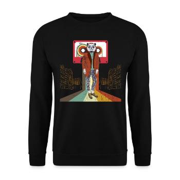 Funky panda - Unisex Sweatshirt - black - Front - Alina (178cm) & Michal (187cm)