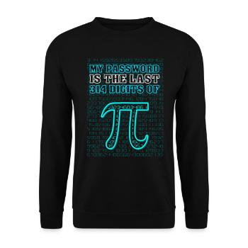 Mathe Sprüche, Geschenk zB Geburtstag, Nerd Pi Day - Unisex Pullover - Schwarz - Vorne - Alina (178cm) & Michal (187cm)