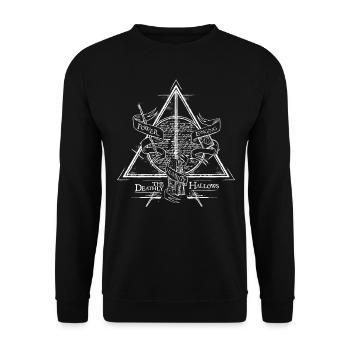 Harry Potter The Deathly Hallows - Unisex Sweatshirt - black - Front - Alina (178cm) & Michal (187cm)