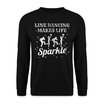 Line Dance Dancing Dancer Country Music Gift - Unisex Sweatshirt - black - Front - Alina (178cm) & Michal (187cm)