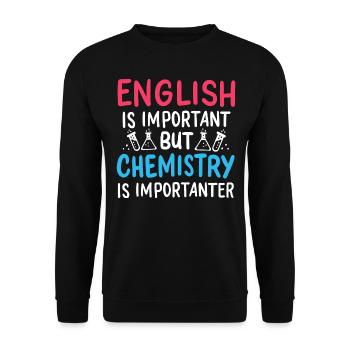 L'anglais drôle est important La chimie est - Sweat-shirt Unisexe - noir - Devant - Alina (178cm) & Michal (187cm)