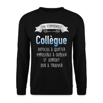 Homme collegue départ en retraite - Sweat-shirt Unisexe - noir - Devant - Alina (178cm) & Michal (187cm)
