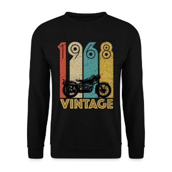 53 years anniversary biker born in 1968 motorcycle gift - Unisex Sweatshirt - black - Front - Alina (178cm) & Michal (187cm)