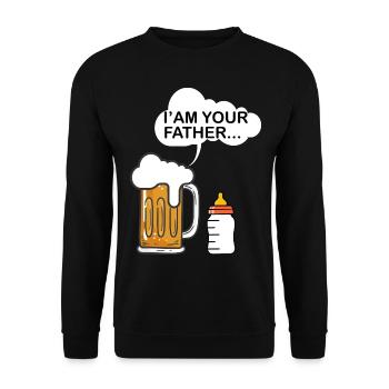 Announcement dad Future birth I am your father. - Unisex Sweatshirt - black - Front - Alina (178cm) & Michal (187cm)