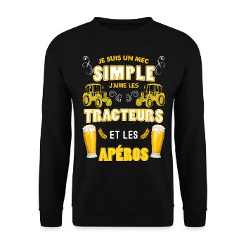 Le tracteur de papa idée cadeau tendresse humour - Sweat-shirt Unisexe - noir - Devant - Alina (178cm) & Michal (187cm)