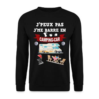 Camping-car humour je me barre en camping-car - Sweat-shirt Unisexe - noir - Devant - Alina (178cm) & Michal (187cm)