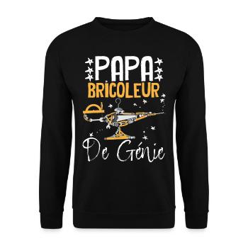 Papa Bricoleur De Génie - Sweat-shirt Unisexe - noir - Devant - Alina (178cm) & Michal (187cm)
