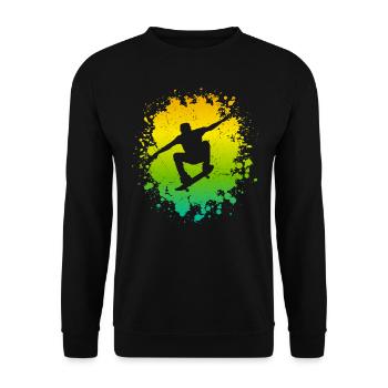 Skaten Skateboarding Skateboard Tricks Skater - Unisex Pullover - Schwarz - Vorne - Alina (178cm) & Michal (187cm)