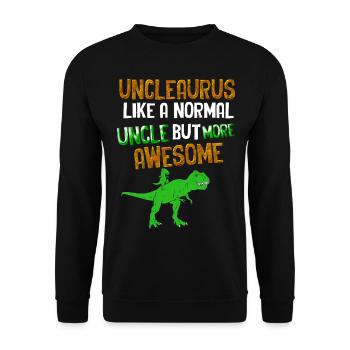 Unclesaurus T Rex Dinosaur Uncle Dinosaur - Sweat-shirt Unisexe - noir - Devant - Alina (178cm) & Michal (187cm)