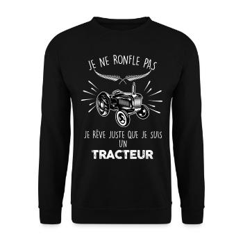 Je Suis Tracteur Idée Cadeau Humour Homme - Sweat-shirt Unisexe - noir - Devant - Alina (178cm) & Michal (187cm)