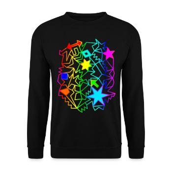 colorful stars arrows rainbow ornaments - Unisex Sweatshirt - black - Front - Alina (178cm) & Michal (187cm)