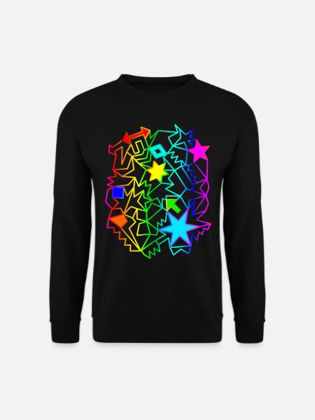 bunte Sterne Pfeile Regenbogen Ornamente - Unisex Pullover - Schwarz