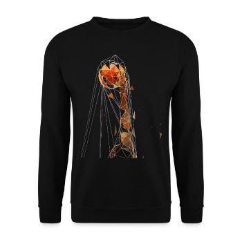 Basket Passion Design Graphique Cadeau Basketteur - Sweat-shirt Unisexe - noir - Devant - Alina (178cm) & Michal (187cm)
