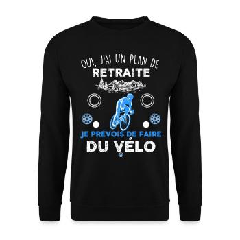 Homme retraité passionné de montagne de vélo - Sweat-shirt Unisexe - noir - Devant - Alina (178cm) & Michal (187cm)