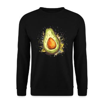 Avocado Comic Cartoon Style - Unisex Pullover - Schwarz - Vorne - Alina (178cm) & Michal (187cm)