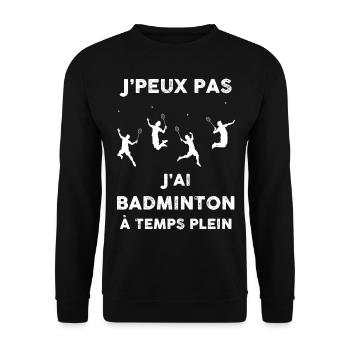 Badminton Cadeau Humour Sport - Sweat-shirt Unisexe - noir - Devant - Alina (178cm) & Michal (187cm)