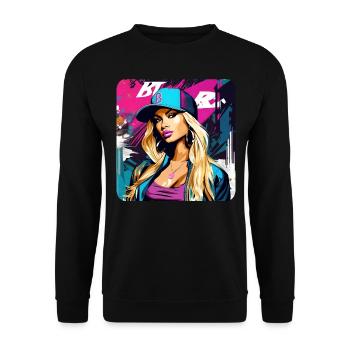 Cool Graffiti Hip Hop - Unisex Sweatshirt - black - Front - Alina (178cm) & Michal (187cm)