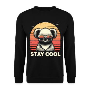 Koala Bleib cool - Unisex Pullover - Schwarz - Vorne - Alina (178cm) & Michal (187cm)