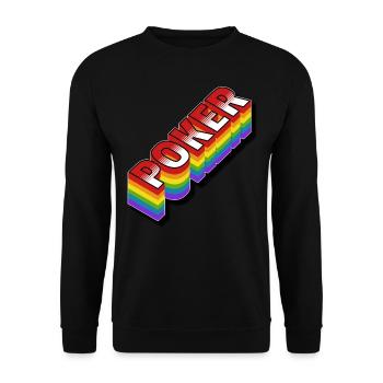 Poker Shirt Regenbogen - Unisex Pullover - Schwarz - Vorne - Alina (178cm) & Michal (187cm)
