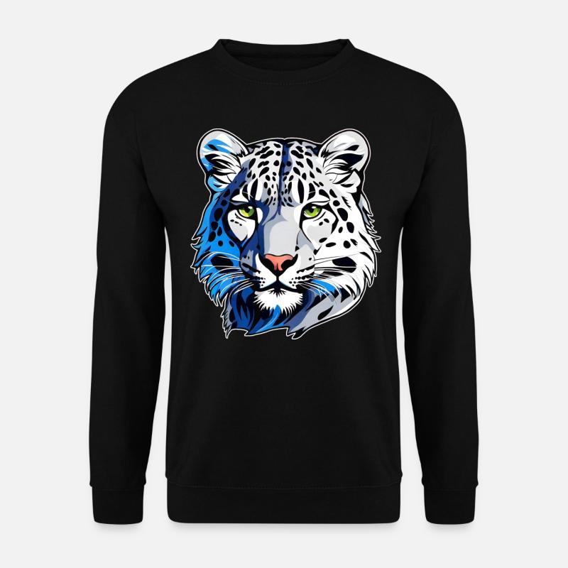 Mystisches Motiv geheimnisvoller Schneeleopard - Unisex Pullover - Schwarz